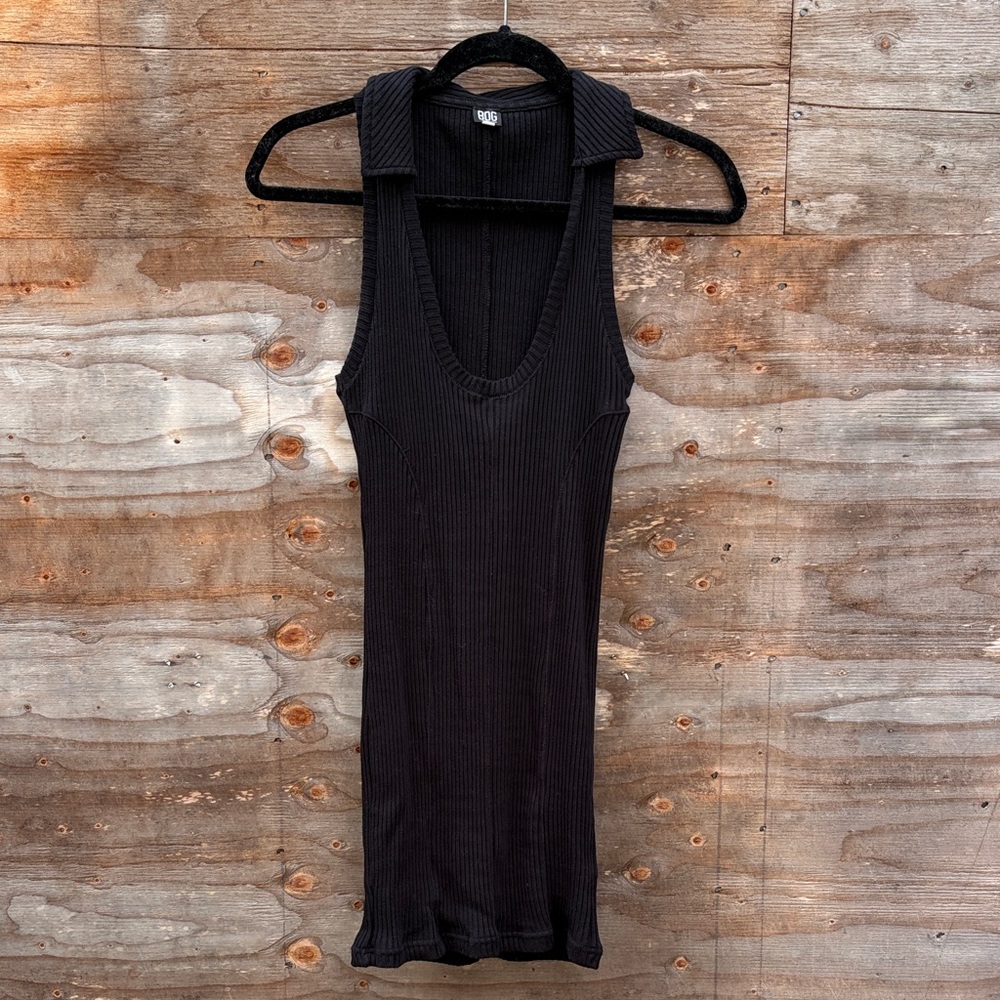 BDG Charcoal Ribbed Sleeveless Tank